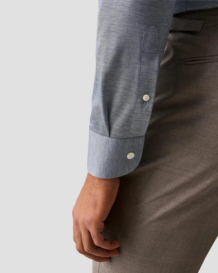 Men Filo Di Scozia Shirt Blue Eton Dress Shirts Men Filo Di Scozia Shirt Blue Eton Dress Shirts