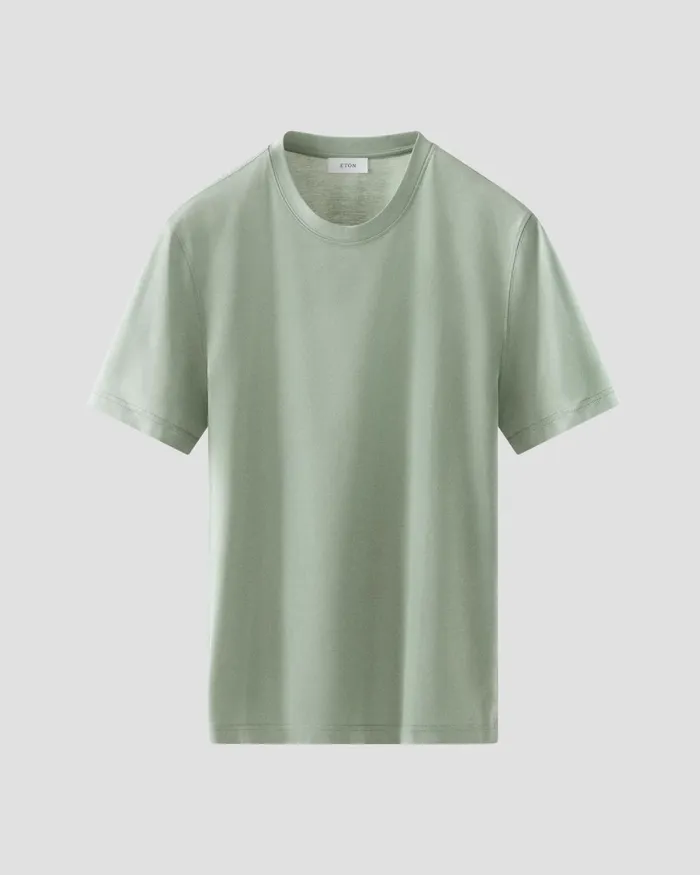 Men Filo Di Scozia Tshirt Green Eton TShirts Men Filo Di Scozia Tshirt Green Eton TShirts