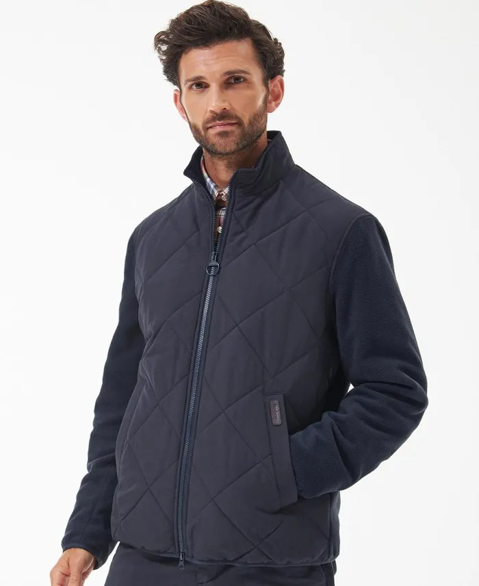 Men Fleeces Barbour Hybrid Fleece Jacket Olive