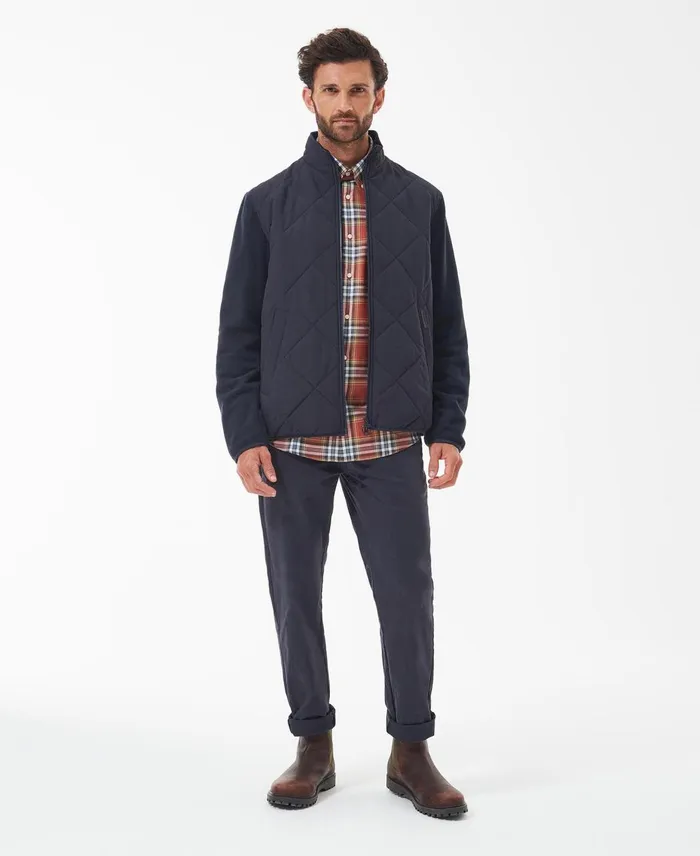 Men Fleeces Barbour Hybrid Fleece Jacket Olive Men Fleeces Barbour Hybrid Fleece Jacket Olive