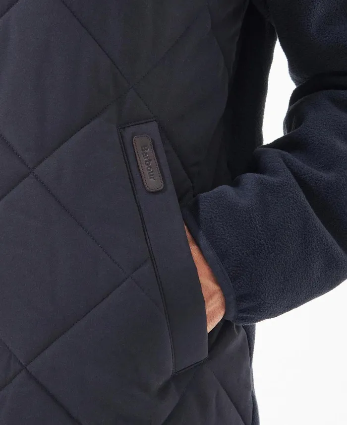 Men Fleeces Barbour Hybrid Fleece Jacket Olive Men Fleeces Barbour Hybrid Fleece Jacket Olive