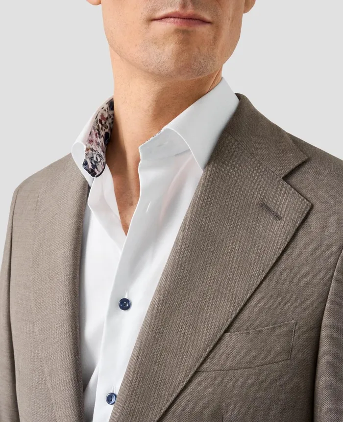 Men Floral Effect Signature Twill Shirt White Eton Dress Shirts Men Floral Effect Signature Twill Shirt White Eton Dress Shirts