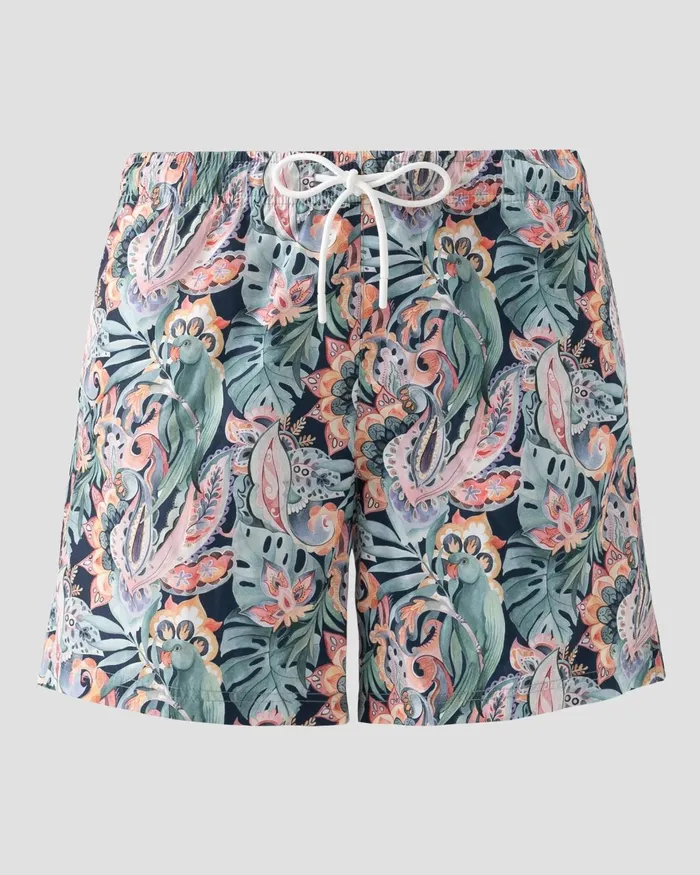 Men Floral Swim Shorts Colored Eton Shorts and Swim Shorts