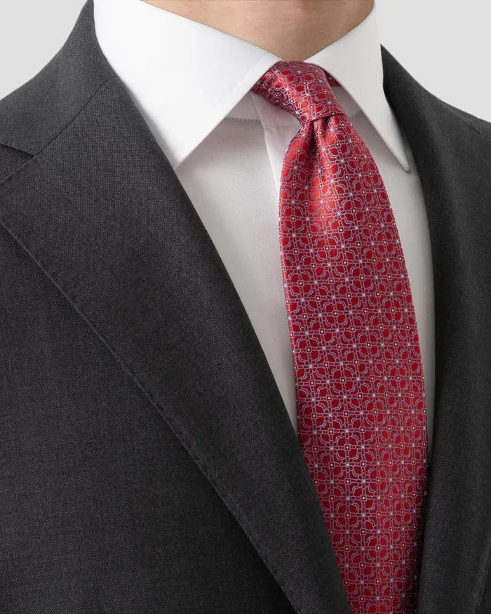 Men Flower Silk Tie Red Eton Ties Men Flower Silk Tie Red Eton Ties