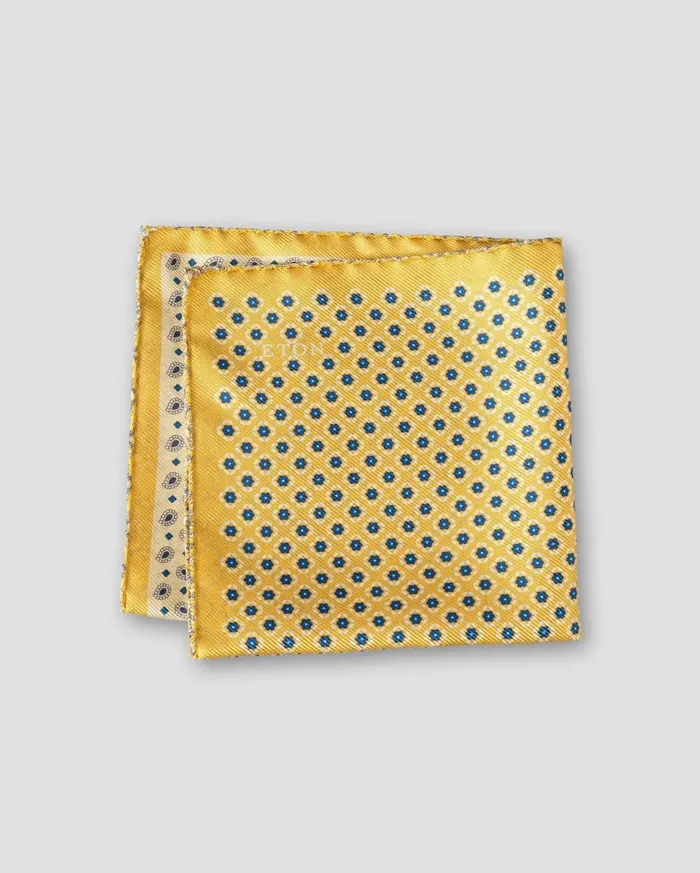 Men FourSide Pocket Square Yellow Eton Pocket Squares