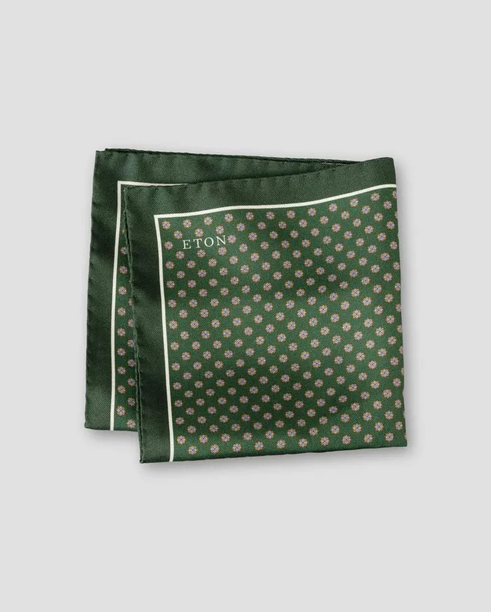 Men FourSide Silk Pocket Square Green Eton Pocket Squares Men FourSide Silk Pocket Square Green Eton Pocket Squares