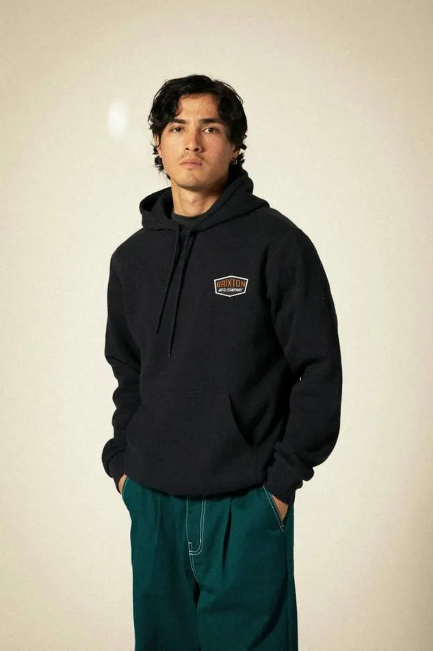 Men Freeman Hoodie Black Brixton Sweatshirts and Hoodies