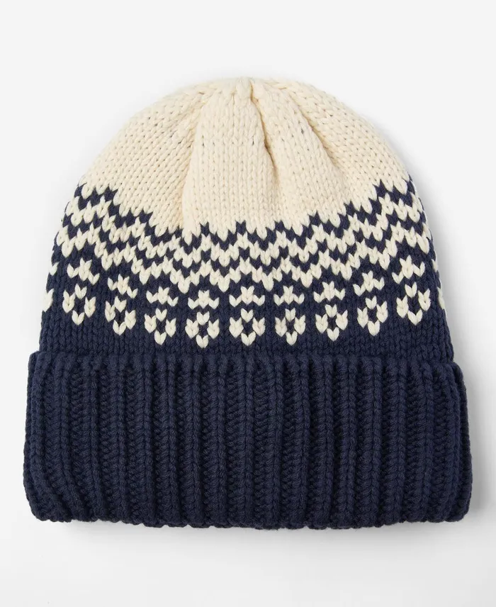 Men Hats Barbour Fontwell Fair Isle Beanie Navyecru