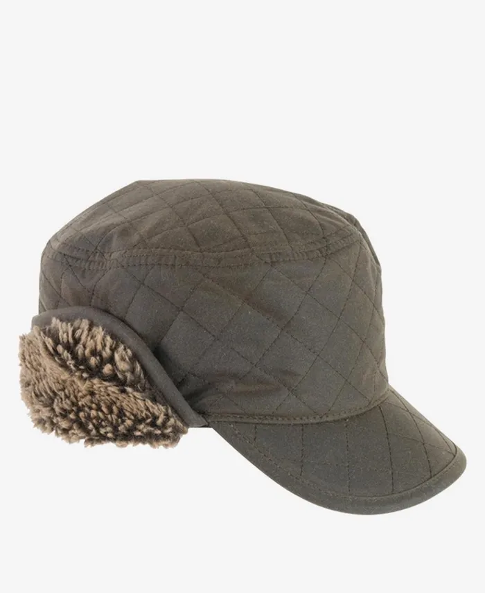 Men Hats Barbour Stanhope Wax Trapper Hat Olive