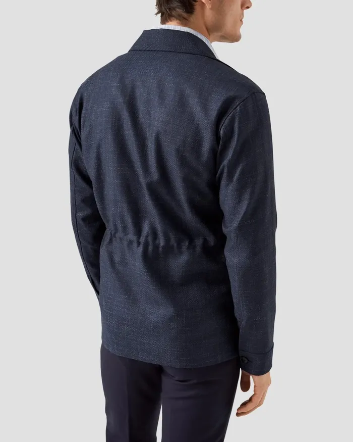 Men Herringbone Wool Linen Overshirt Blue Eton Overshirts Men Herringbone Wool Linen Overshirt Blue Eton Overshirts