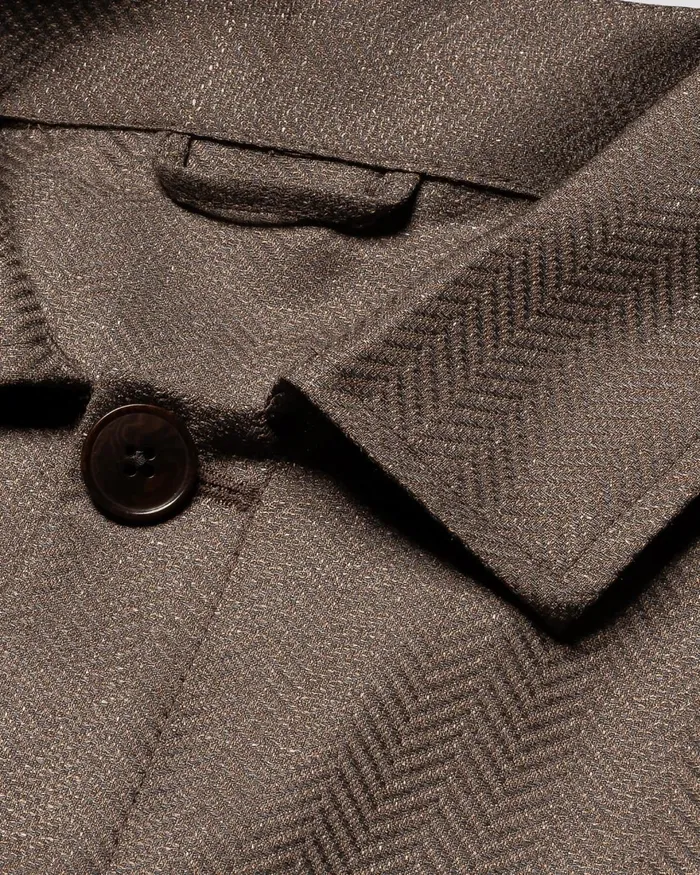 Men Herringbone Wool Linen Overshirt Brown Eton Overshirts Men Herringbone Wool Linen Overshirt Brown Eton Overshirts