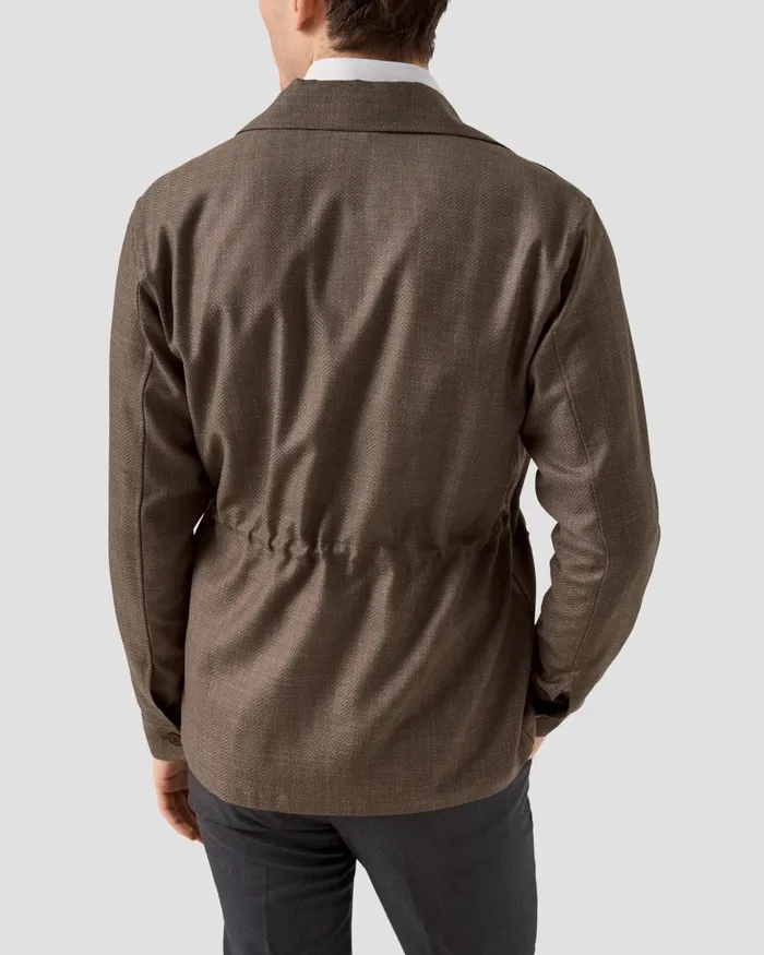 Men Herringbone Wool Linen Overshirt Brown Eton Overshirts Men Herringbone Wool Linen Overshirt Brown Eton Overshirts