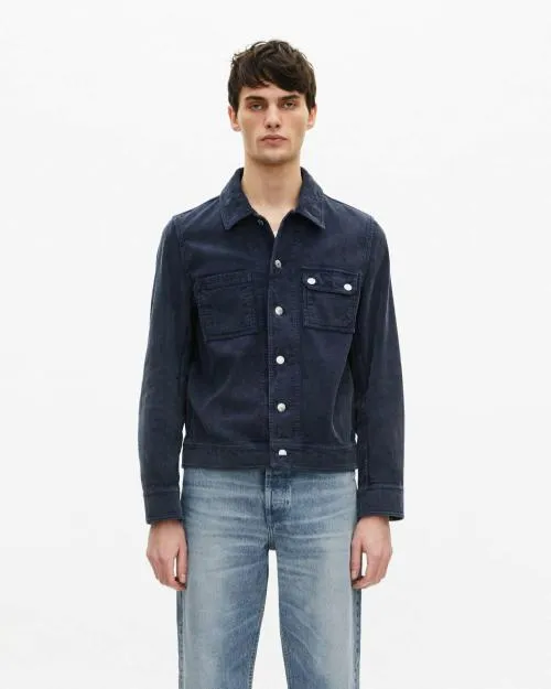Men Jackets and Blazers The Kooples Navy Blue Cotton Jacket Dark Navy