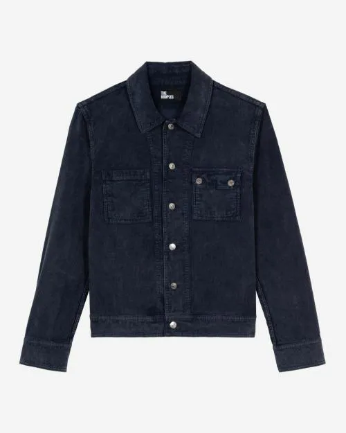 Men Jackets and Blazers The Kooples Navy Blue Cotton Jacket Dark Navy