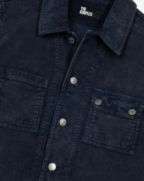 Men Jackets and Blazers The Kooples Navy Blue Cotton Jacket Dark Navy