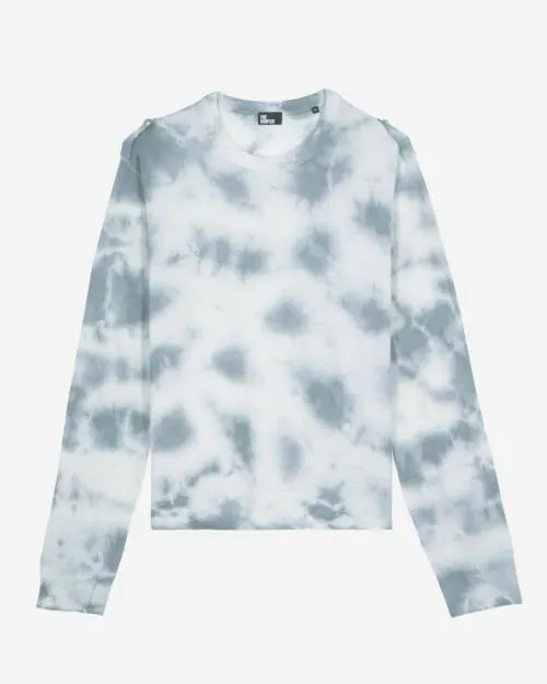 Men Jumpers and Cardigans The Kooples Blue Tie Dye Merino Wool Sweater Light Bluewhite