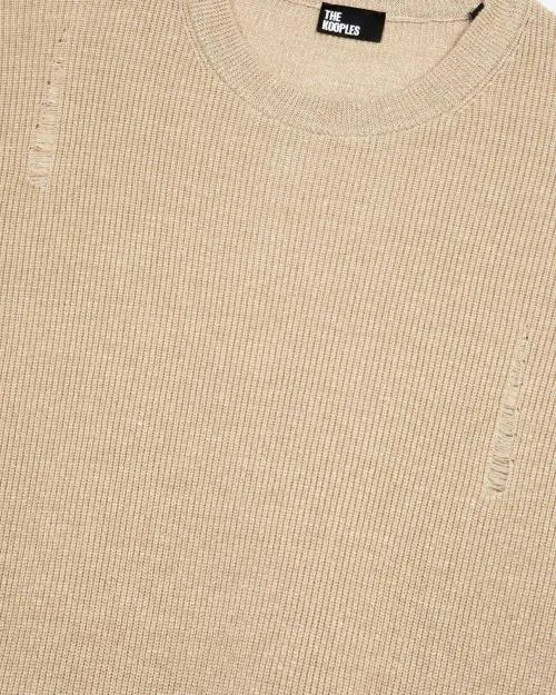 Men Jumpers and Cardigans The Kooples Ecru Wool And Linen Sweater Ecru