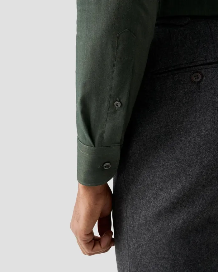 Men Lightweight Twill Shirt Green Eton Dress Shirts Men Lightweight Twill Shirt Green Eton Dress Shirts