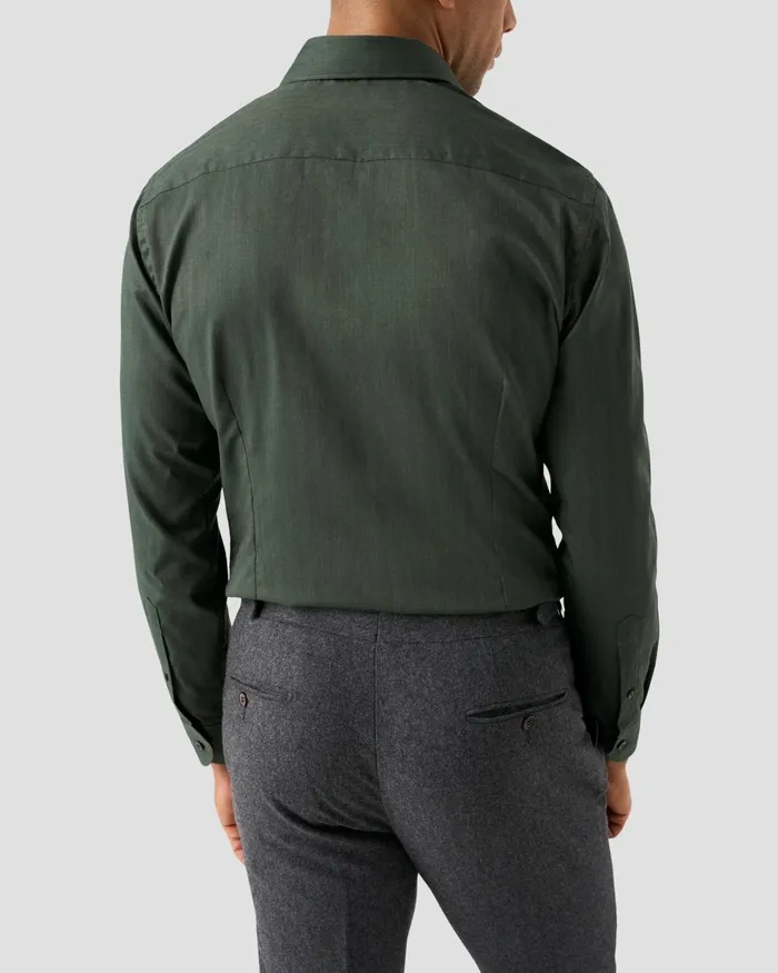 Men Lightweight Twill Shirt Green Eton Dress Shirts Men Lightweight Twill Shirt Green Eton Dress Shirts