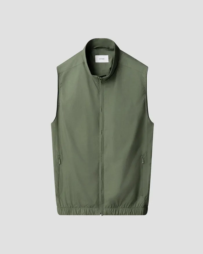 Men Lightweight Zip Vest Green Eton Vests Men Lightweight Zip Vest Green Eton Vests