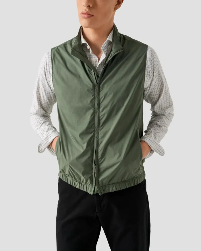 Men Lightweight Zip Vest Green Eton Vests Men Lightweight Zip Vest Green Eton Vests