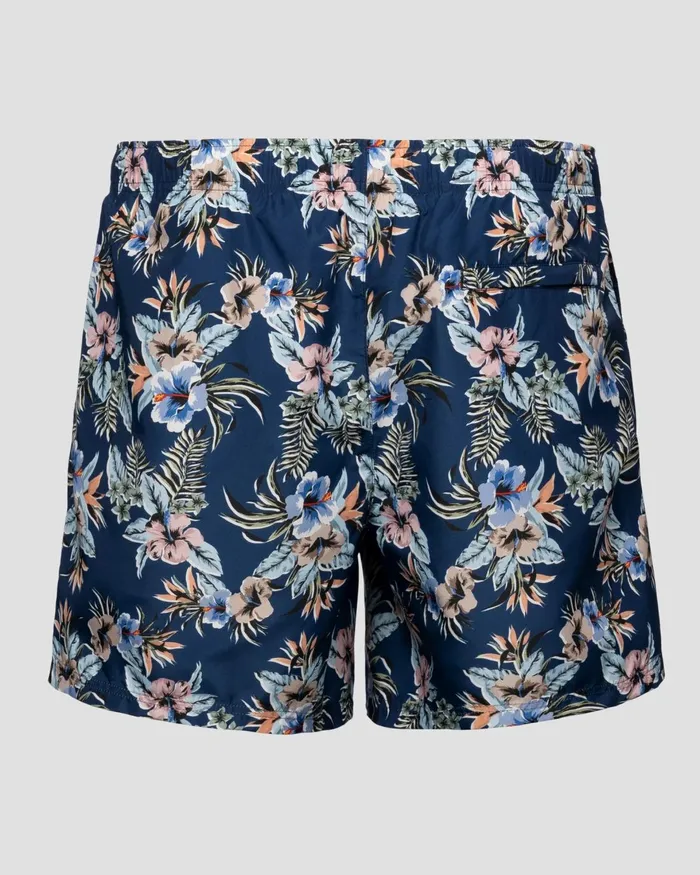 Men Navy Floral Print Swim Shorts Blue Eton Shorts and Swim Shorts Men Navy Floral Print Swim Shorts Blue Eton Shorts and Swim Shorts