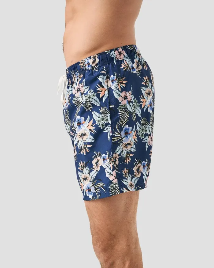 Men Navy Floral Print Swim Shorts Blue Eton Shorts and Swim Shorts Men Navy Floral Print Swim Shorts Blue Eton Shorts and Swim Shorts
