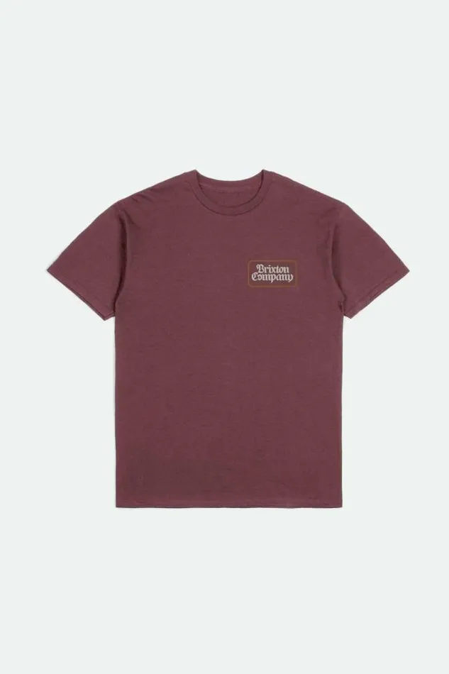 Men Norvell SS Standard TShirt Mahogany Worn Wash Brixton TShirts
