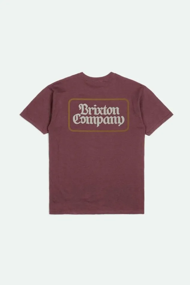 Men Norvell SS Standard TShirt Mahogany Worn Wash Brixton TShirts