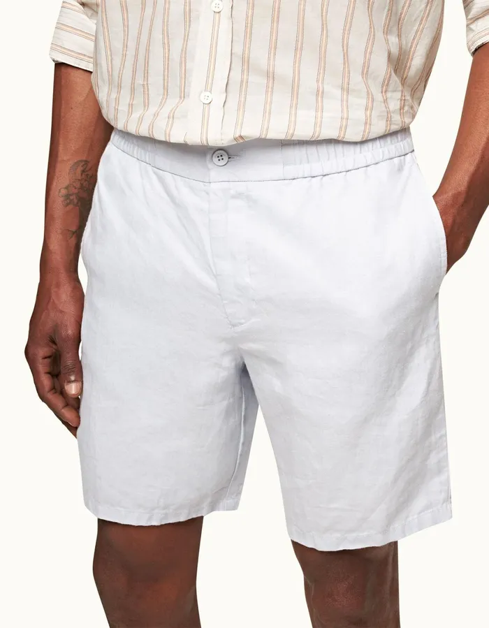Men Orlebar Brown Day Shorts Cornell Linen Light Island Sky