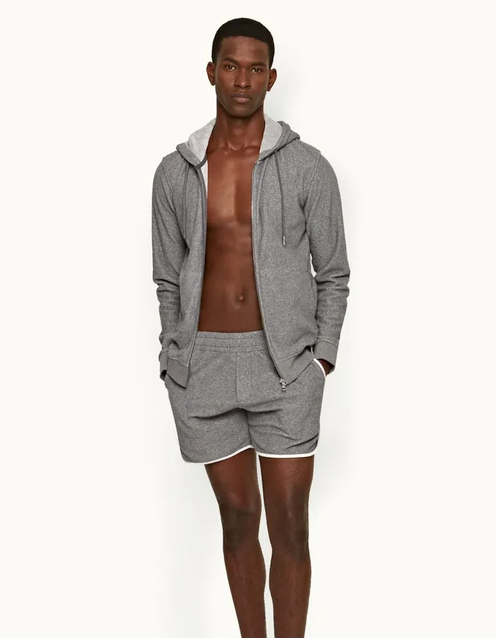 Men Orlebar Brown Day Shorts Flett Binding Piranha Grey Marl