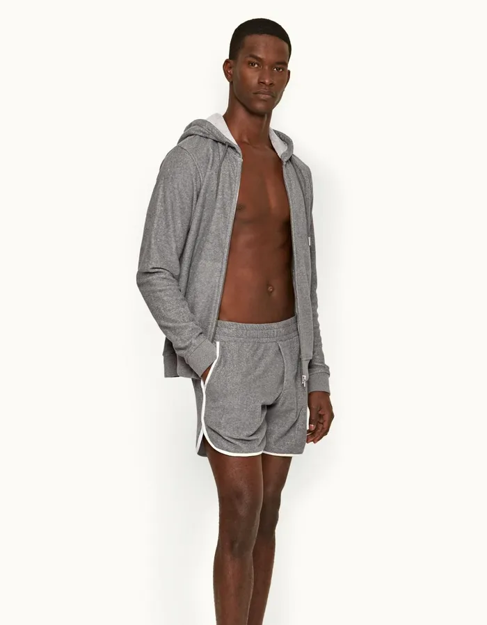 Men Orlebar Brown Day Shorts Flett Binding Piranha Grey Marl