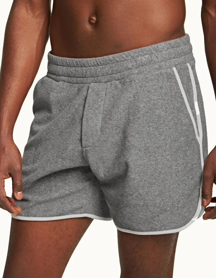 Men Orlebar Brown Day Shorts Flett Binding Piranha Grey Marl