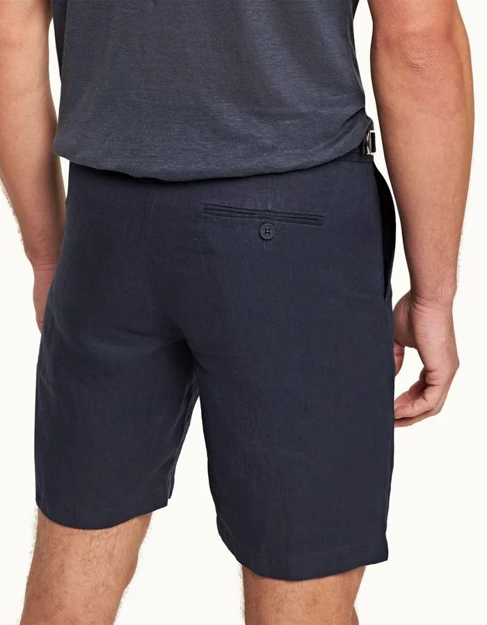 Men Orlebar Brown Day Shorts Norwich Linen Navy
