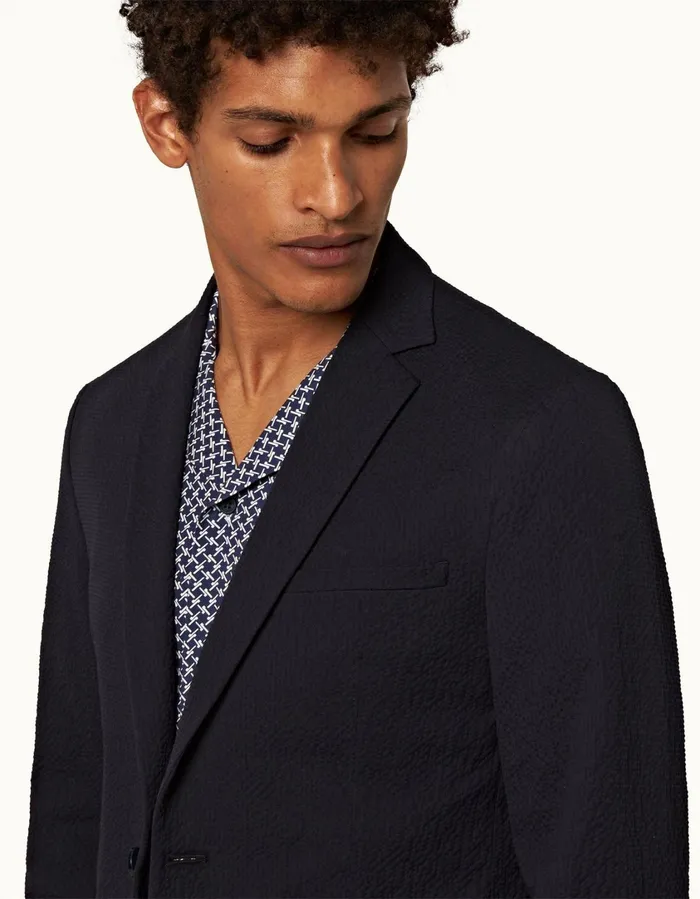 Men Orlebar Brown Jackets and Outerwear Ullock Seersucker Night Iris