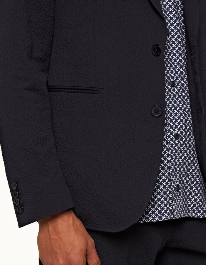 Men Orlebar Brown Jackets and Outerwear Ullock Seersucker Night Iris