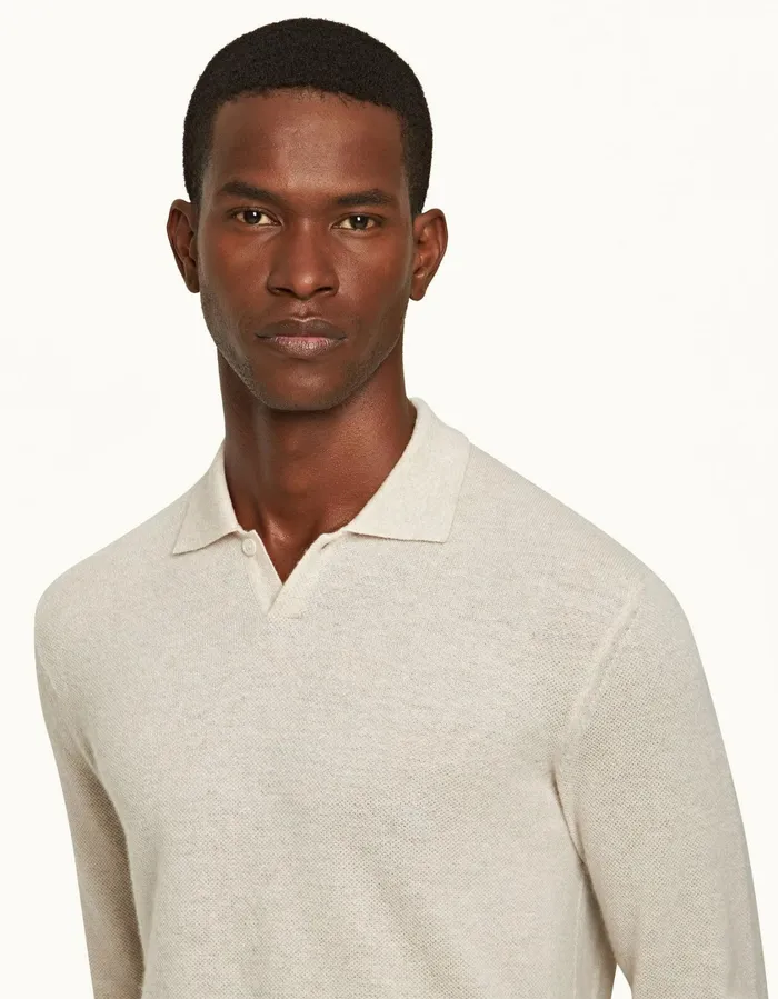 Men Orlebar Brown Knitwear Bruno Cashmere Sea Mist