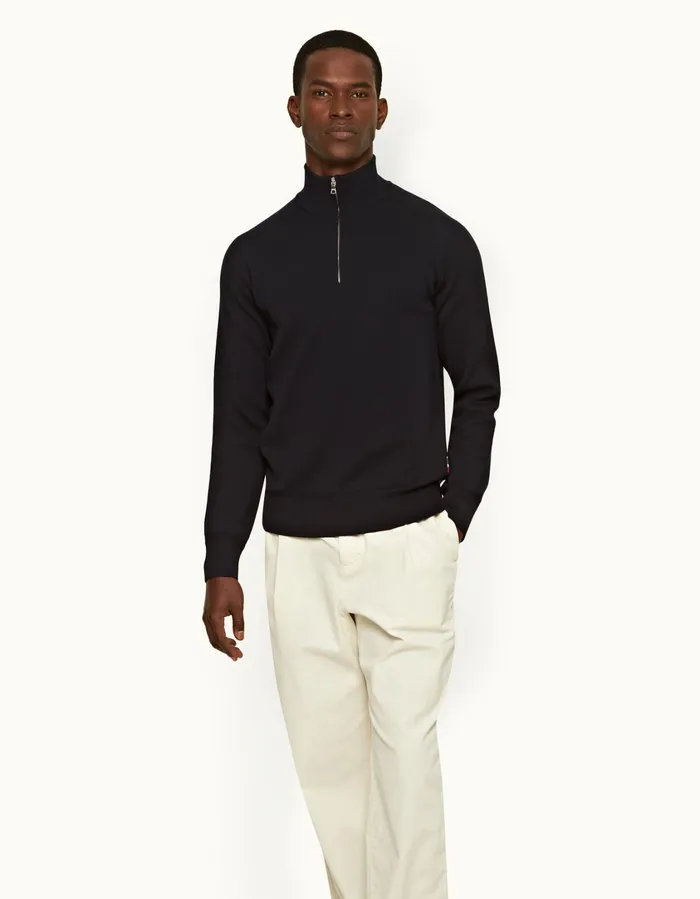 Men Orlebar Brown Knitwear Lennard Merino Night Iris