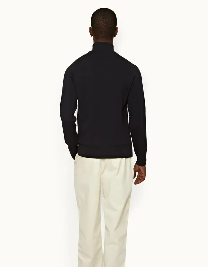 Men Orlebar Brown Knitwear Lennard Merino Night Iris