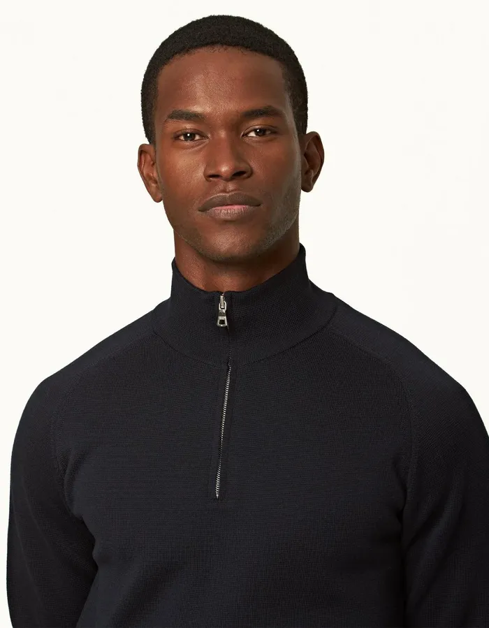 Men Orlebar Brown Knitwear Lennard Merino Night Iris