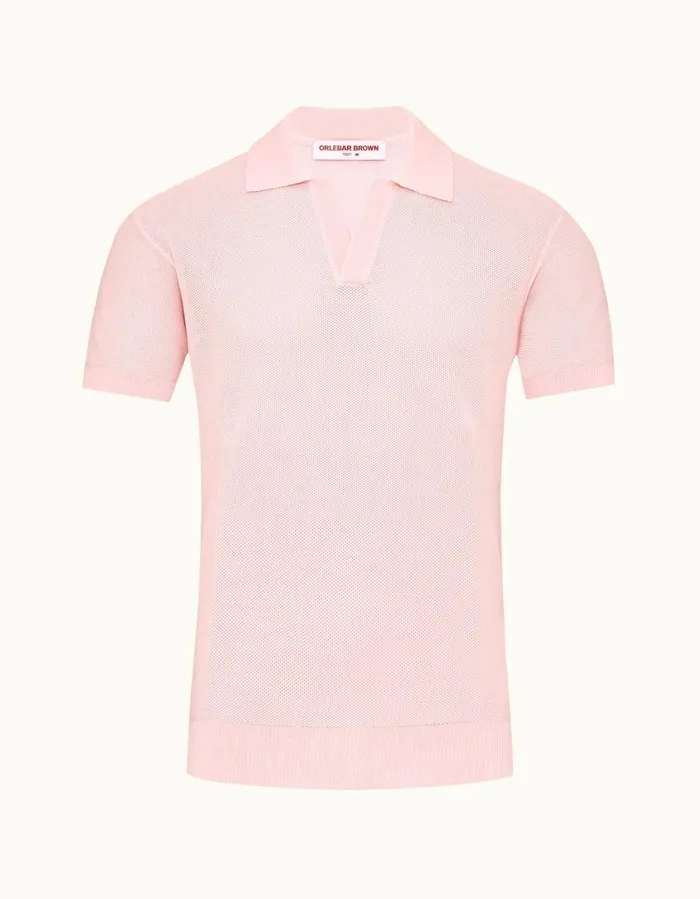 Men Orlebar Brown Polo Shirts Horton Pique Rose