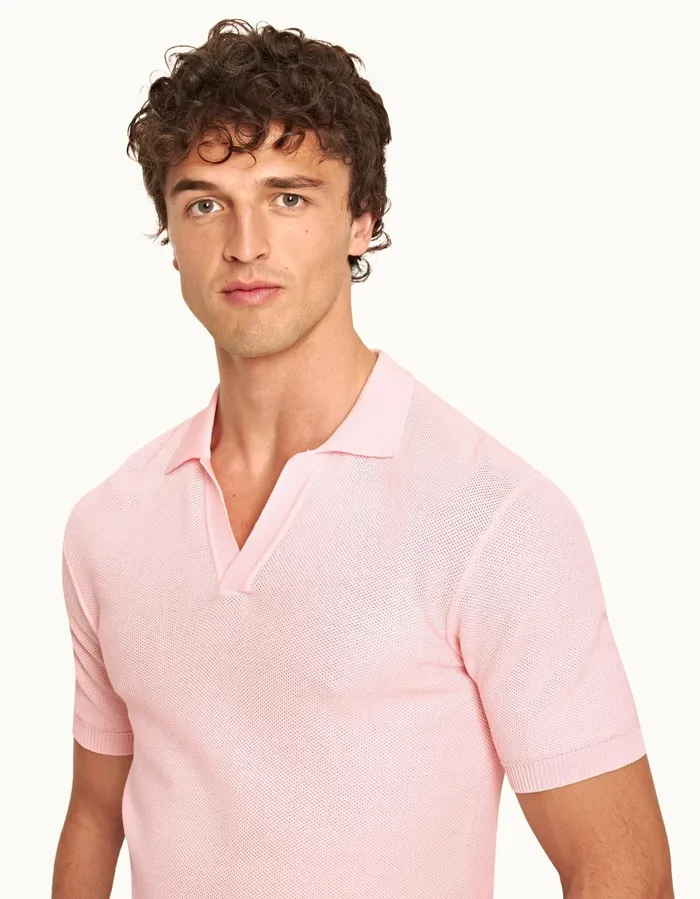 Men Orlebar Brown Polo Shirts Horton Pique Rose