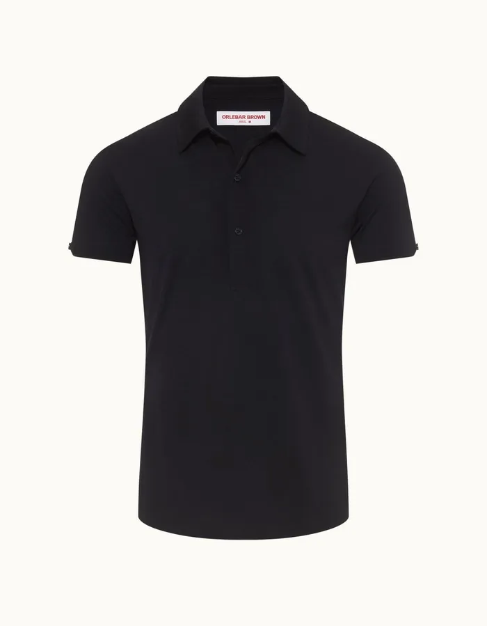 Men Orlebar Brown Polo Shirts Sebastian Merino Night Iris