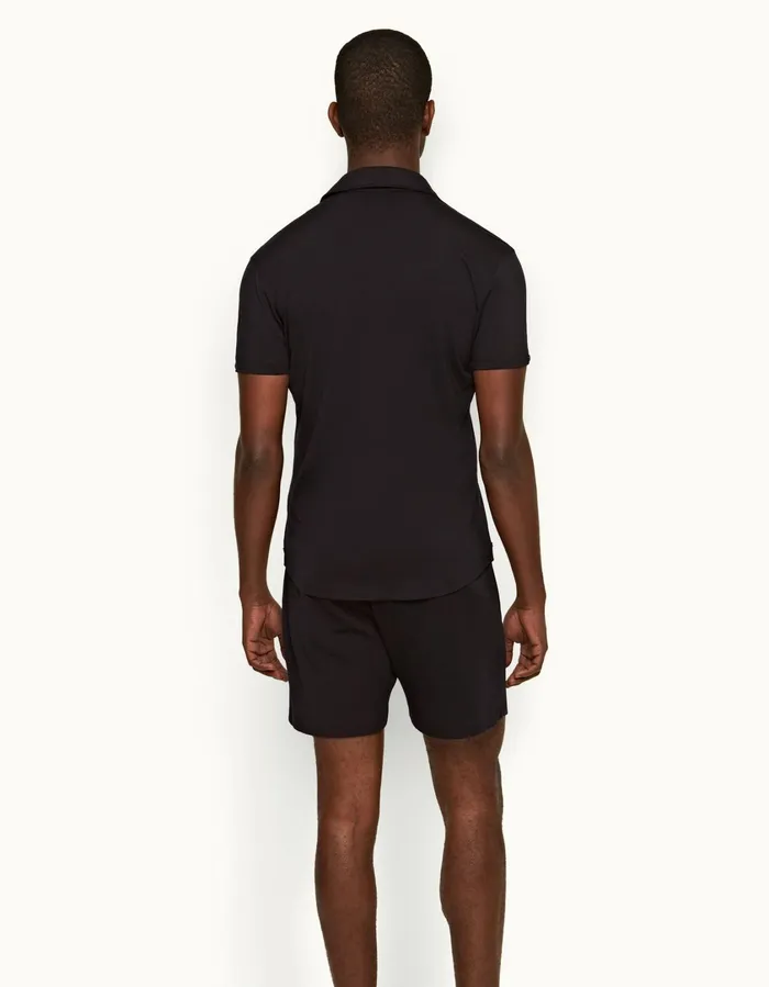 Men Orlebar Brown Polo Shirts Sebastian Merino Night Iris
