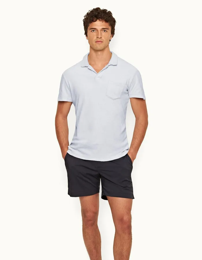 Men Orlebar Brown Polo Shirts Terry Towelling Light Island Sky