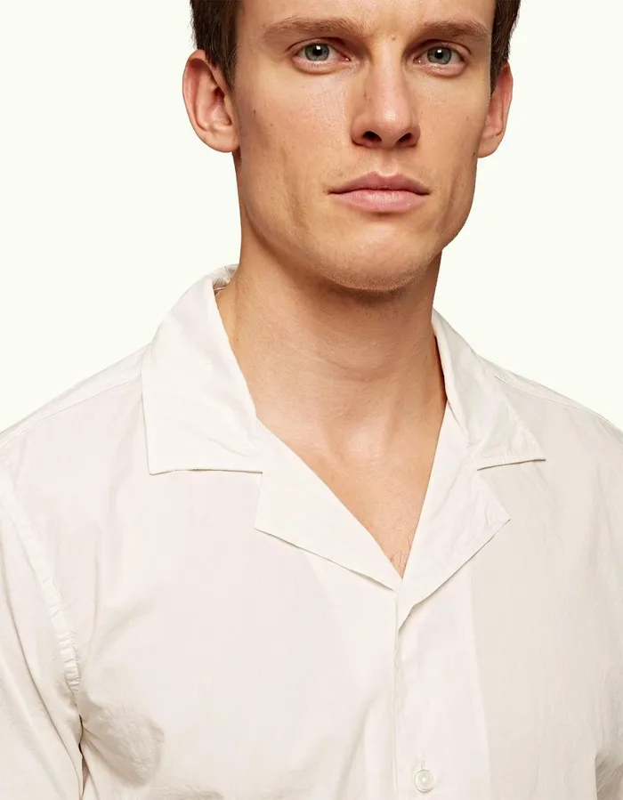 Men Orlebar Brown Shirts Golden Gun Shirt Ivory