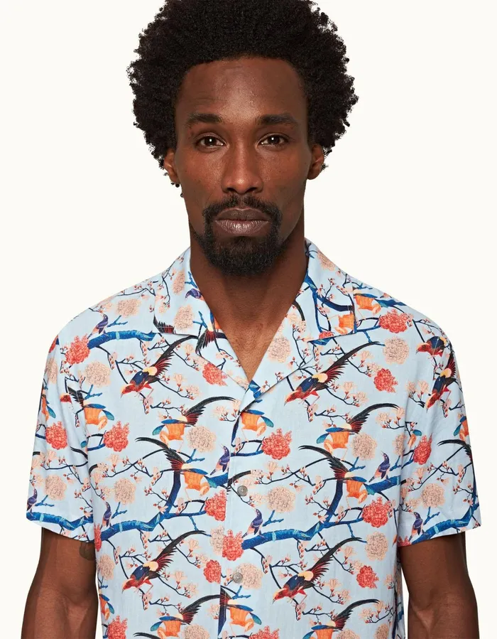 Men Orlebar Brown Shirts Hibbert Light Island Sky