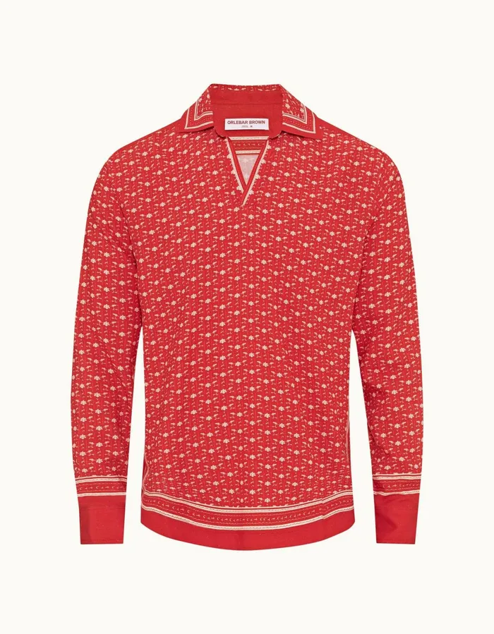 Men Orlebar Brown Shirts Ridley Vermillionsea Mist
