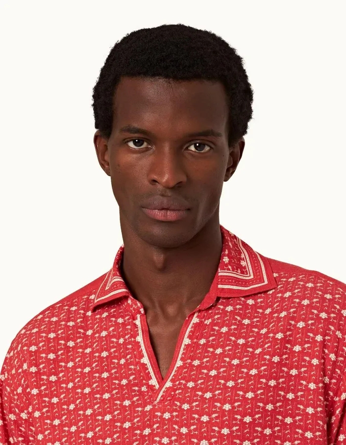 Men Orlebar Brown Shirts Ridley Vermillionsea Mist