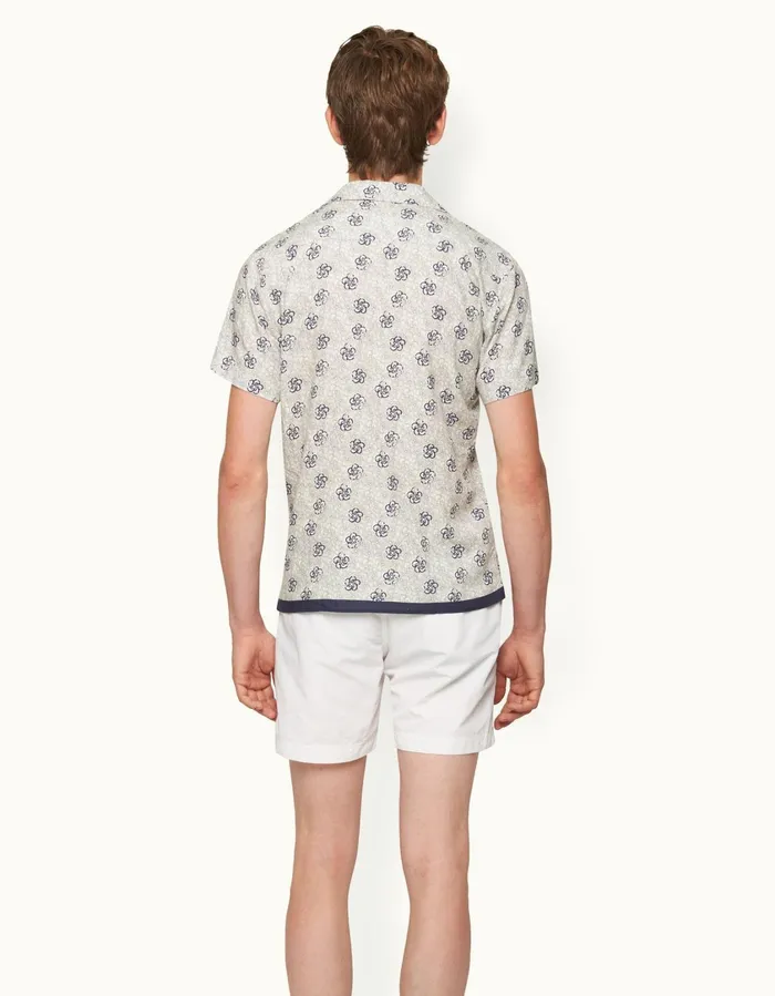 Men Orlebar Brown Shirts Travis White Sand